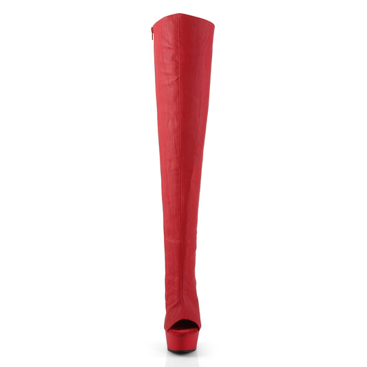【PLEASER】DELIGHT-3019 プラットフォームシューズ Red Faux Leather/Red Matte【取寄】