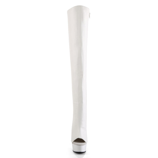 【PLEASER】DELIGHT-3019 シューズ Wht Faux Leather/Wht【取寄】