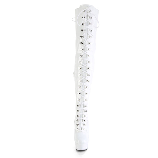 【PLEASER】DELIGHT-3022 シューズ Wht Str Pat/Wht【取寄】