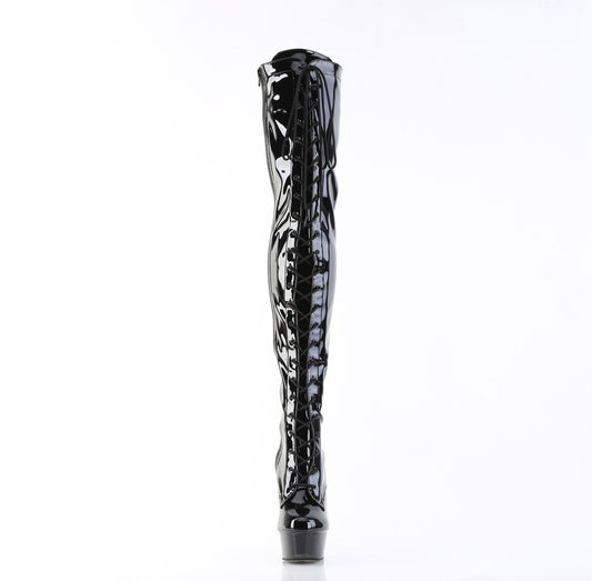 【PLEASER】DELIGHT-3023 シューズ Blk Str Pat/Blk【取寄】