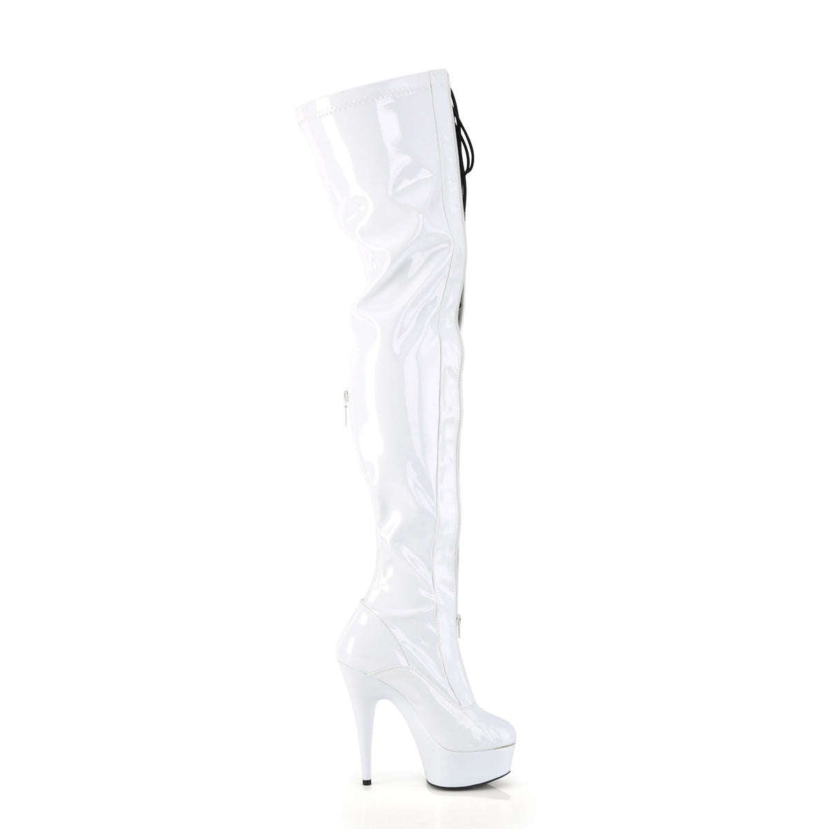 【PLEASER】DELIGHT-3027 シューズ Wht-Blk Str. Pat/Wht【取寄】