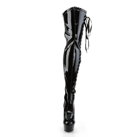 【PLEASER】DELIGHT-3050 プラットフォームシューズ Blk Str Pat/Blk【取寄】