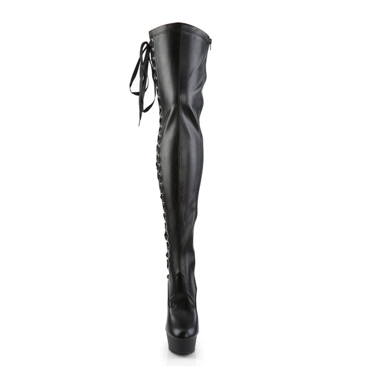 【PLEASER】DELIGHT-3050 プラットフォームシューズ Blk Str Faux Leather/Blk Matte【取寄】