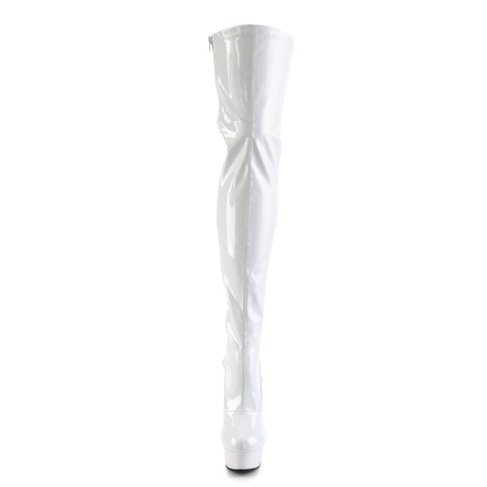 【PLEASER】DELIGHT-3063 シューズ Wht Str Pat/Wht【取寄】