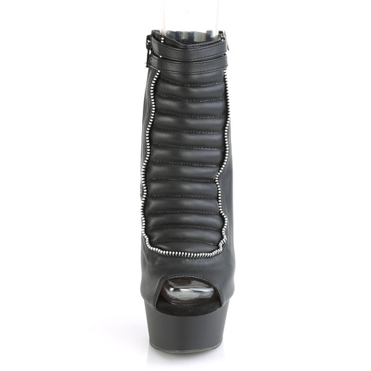 【PLEASER】DELIGHT-600-18 シューズ Blk Faux Leather/Blk Matte【取寄】