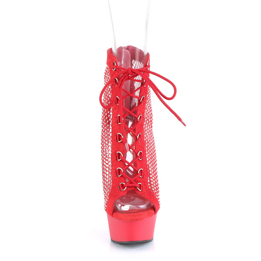【PLEASER】DELIGHT-600-33RM シューズ Red Faux Suede-RS Mesh/Red Matte【取寄】