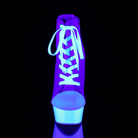 【PLEASER】DELIGHT-600SK-02 シューズ Pink Canvas/Neon White【取寄】