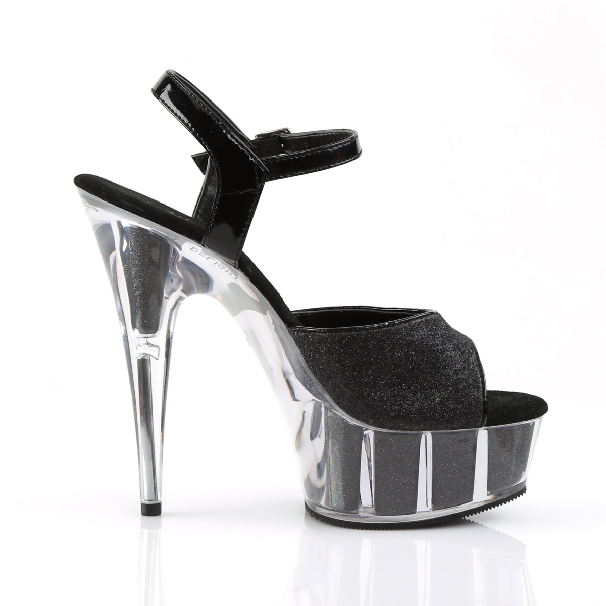 【PLEASER】DELIGHT-609-5G プラットフォームシューズ Blk Gltr/Blk Gltr【取寄】