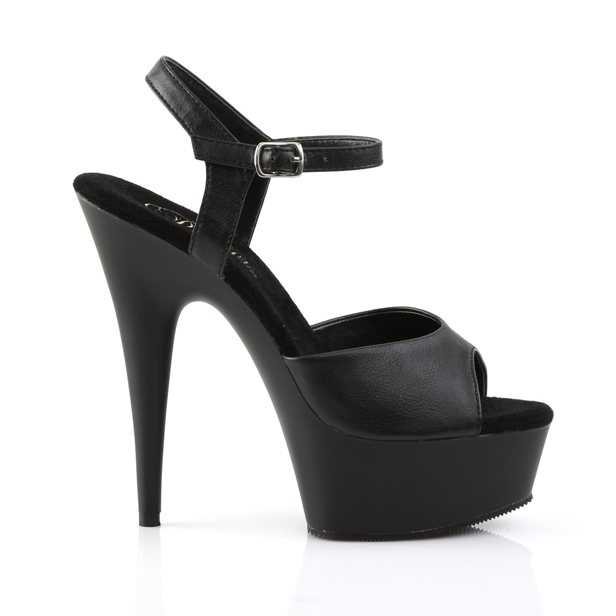 【PLEASER】DELIGHT-609 プラットフォームシューズ Blk Faux Leather/Blk Matte【取寄】