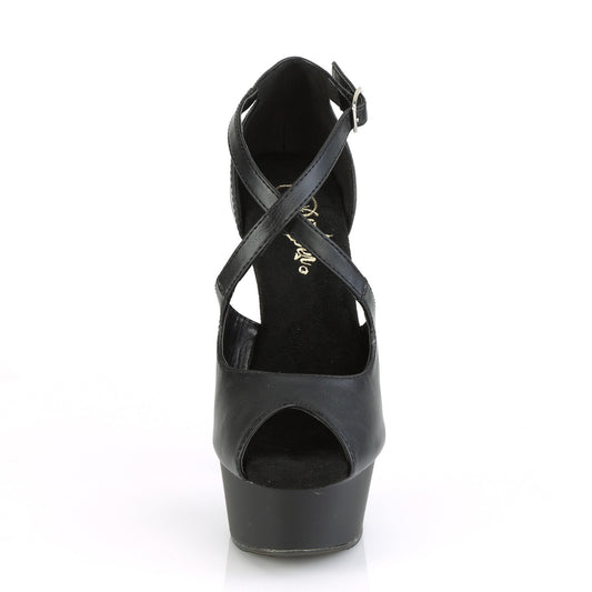 【PLEASER】DELIGHT-621 プラットフォームシューズ Blk Faux Leather/Blk Matte【取寄】
