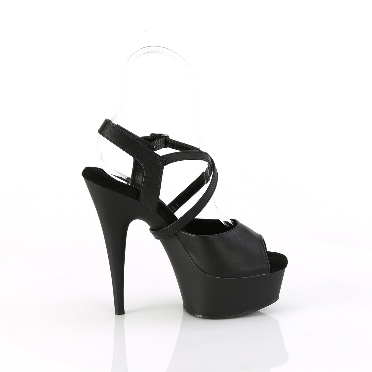 【PLEASER】DELIGHT-624-1 プラットフォームシューズ Blk Faux Leather/Blk Matte【取寄】