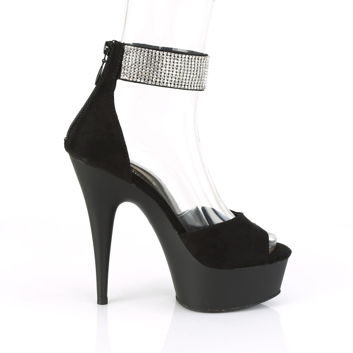 【PLEASER】DELIGHT-625 プラットフォームシューズ Blk Faux Suede/Blk Matte【取寄】