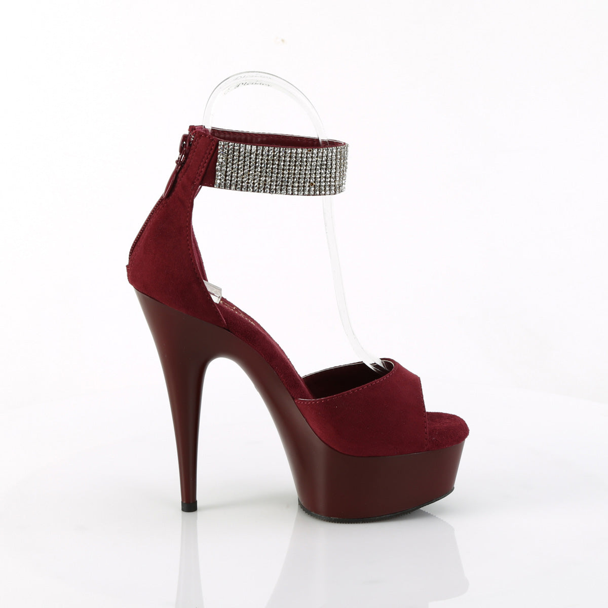 【PLEASER】DELIGHT-625 プラットフォームシューズ Burgundy Faux Suede/Burgundy Matte【取寄】