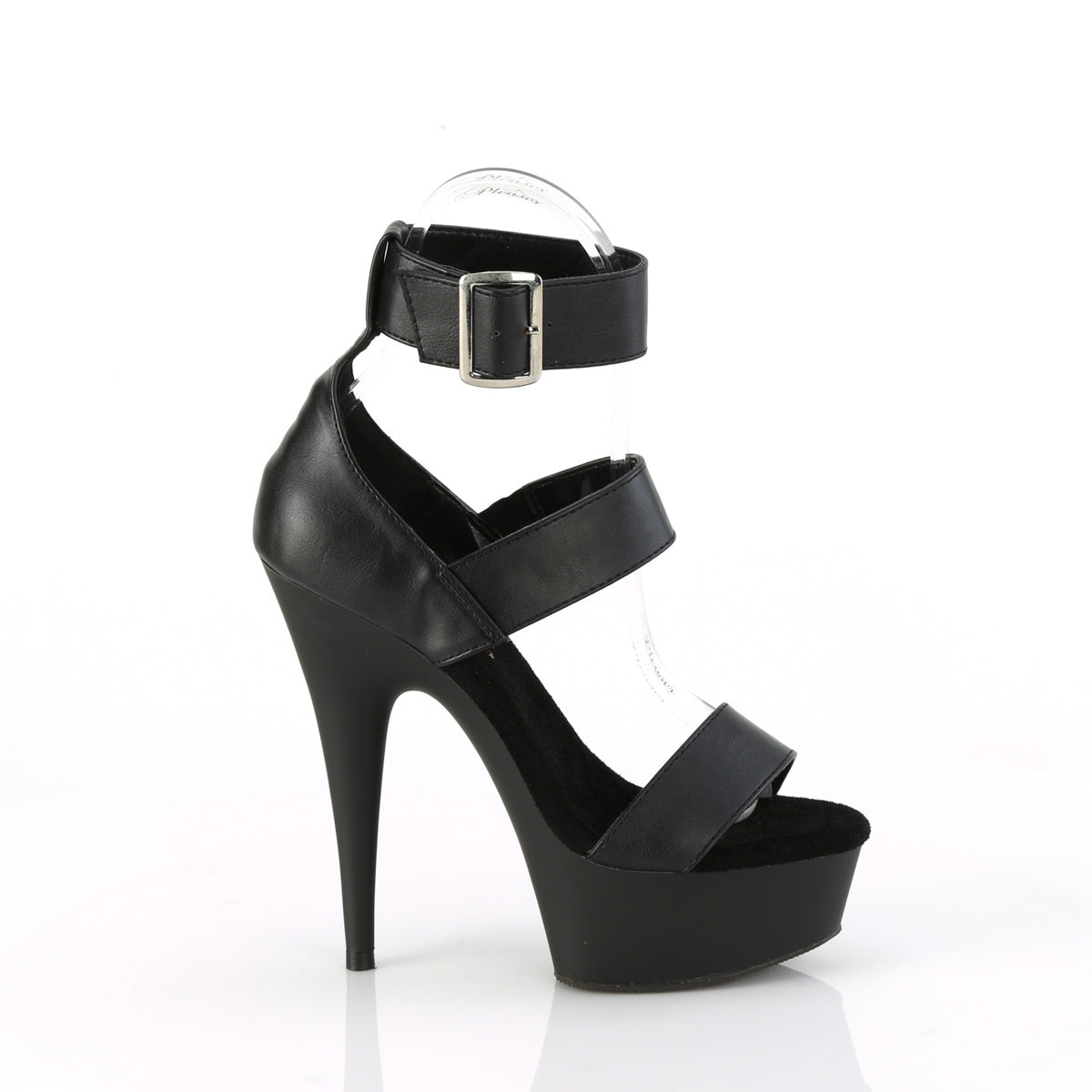 【PLEASER】DELIGHT-629 プラットフォームシューズ Blk Faux Leather/Blk Matte【取寄】