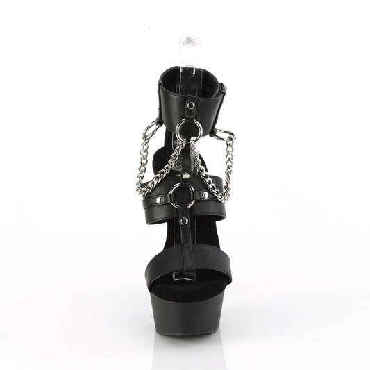 【PLEASER】DELIGHT-661 プラットフォームシューズ Blk Faux Leather/Blk Matte【取寄】