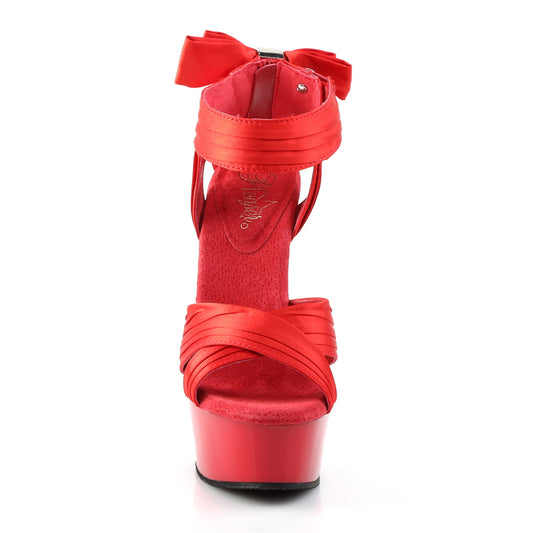 【PLEASER】DELIGHT-668 プラットフォームシューズ Red Satin/Red【取寄】