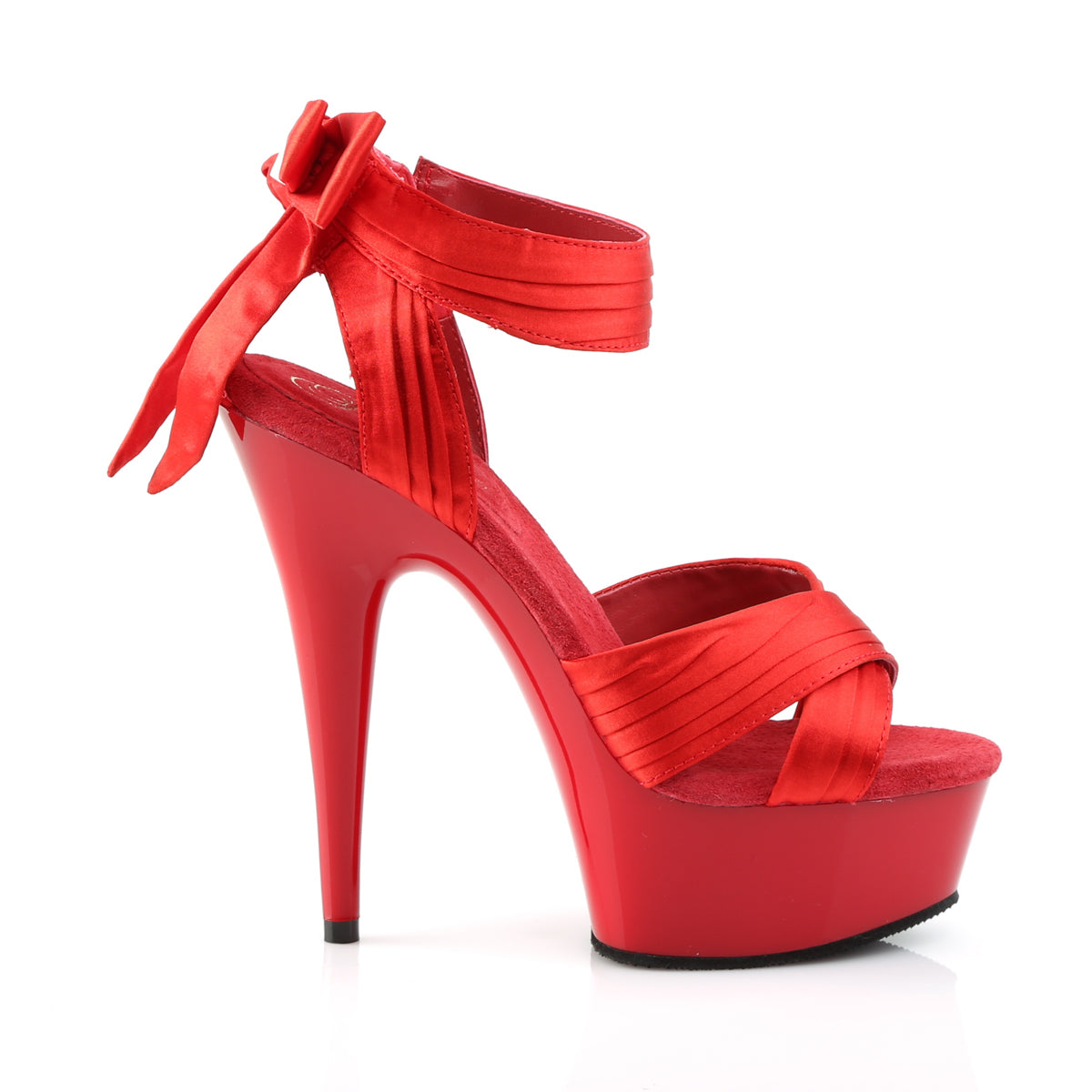 【PLEASER】DELIGHT-668 プラットフォームシューズ Red Satin/Red【取寄】