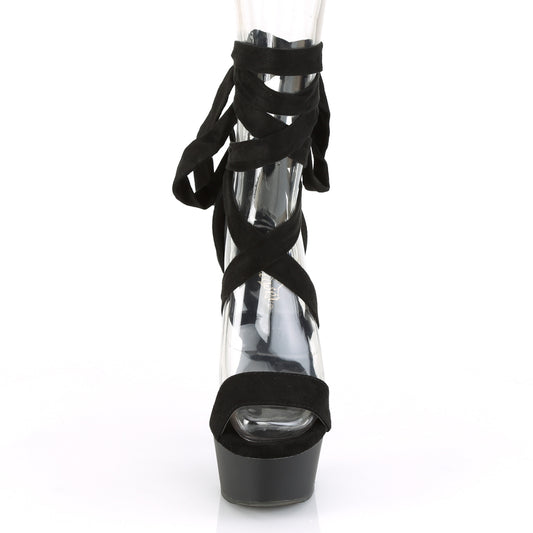 【PLEASER】DELIGHT-671 プラットフォームシューズ Blk Faux Suede/Blk Matte【取寄】