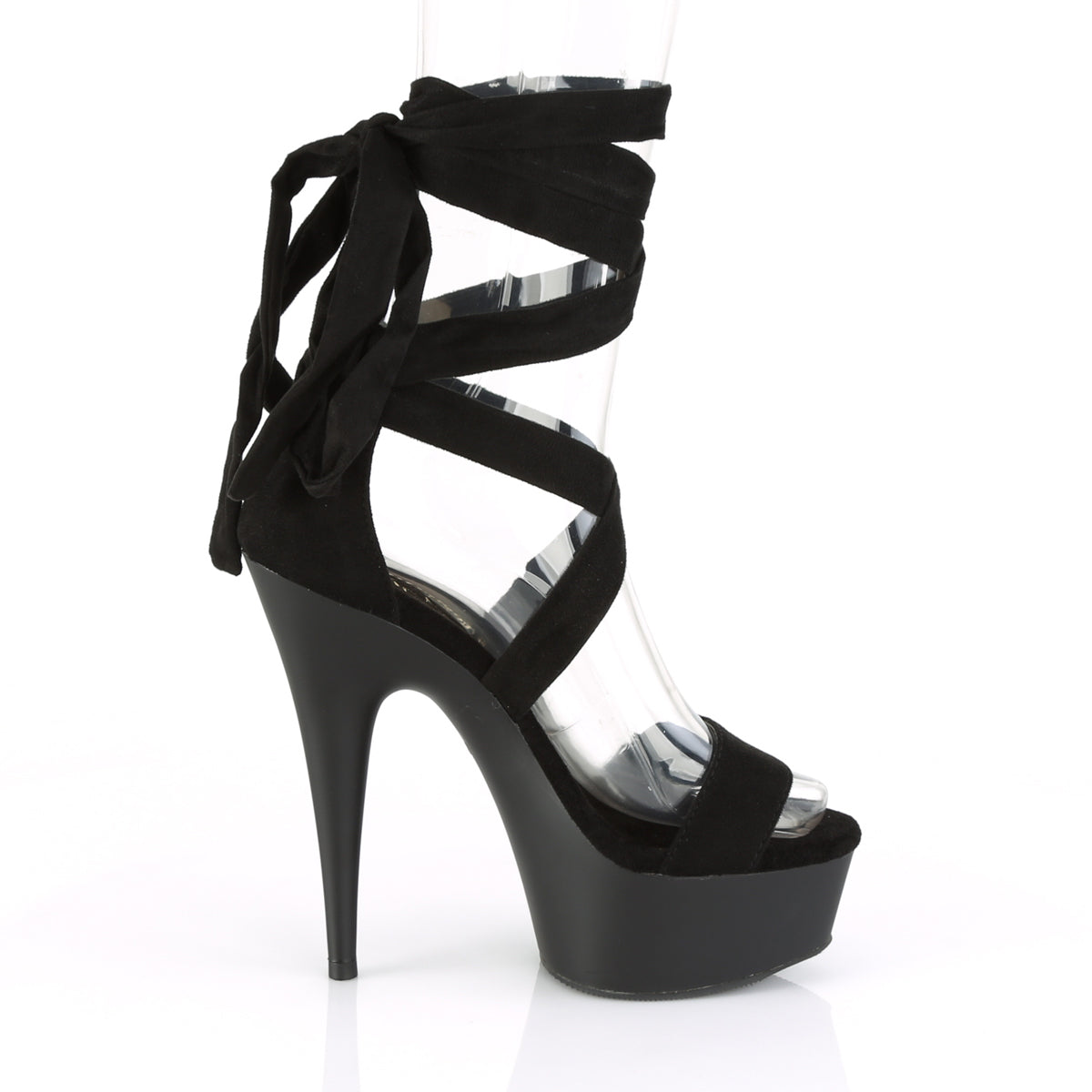【PLEASER】DELIGHT-671 プラットフォームシューズ Blk Faux Suede/Blk Matte【取寄】