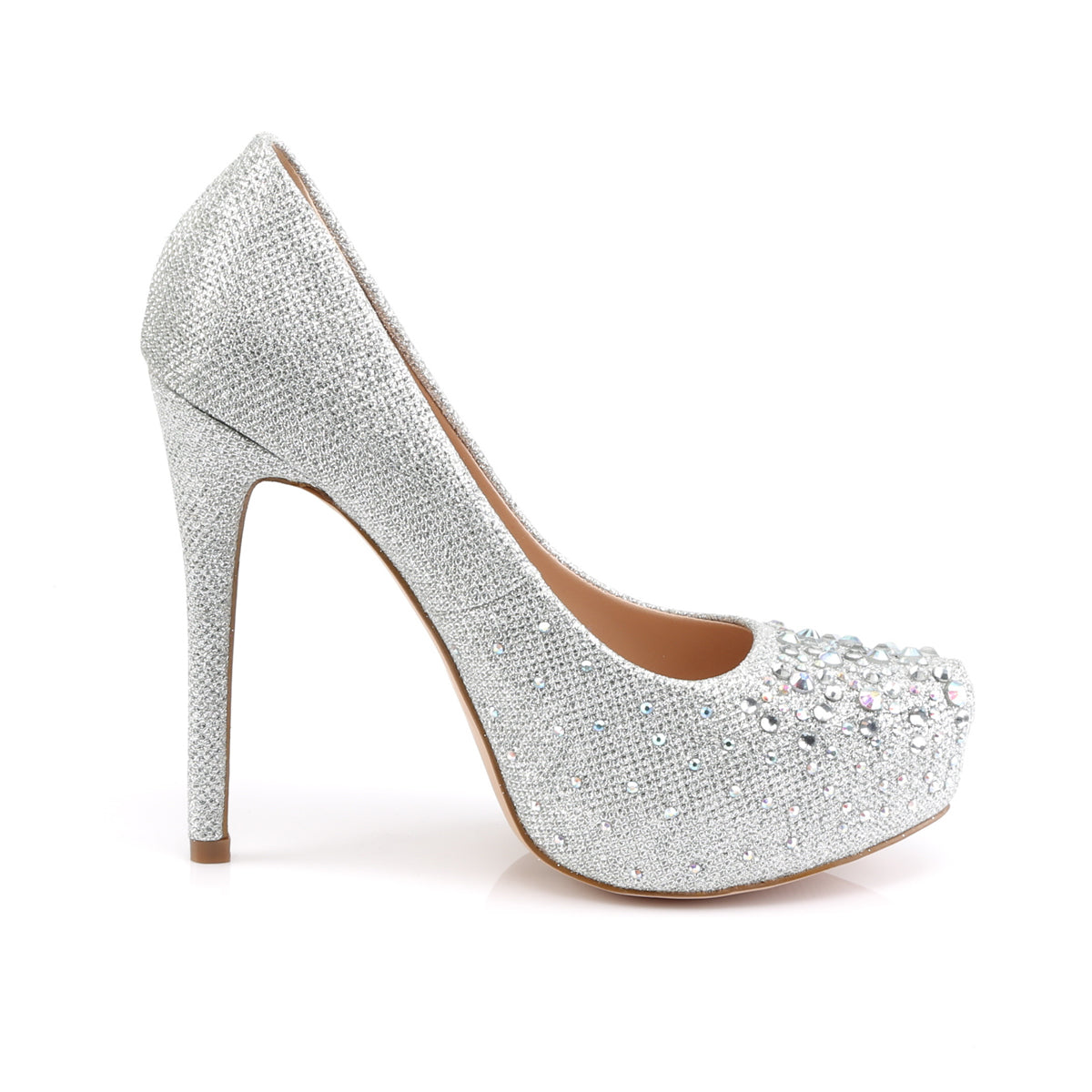 【FABULICIOUS】DESTINY-06R プラットフォームシューズ Slv Glitter Mesh Fabric【取寄】