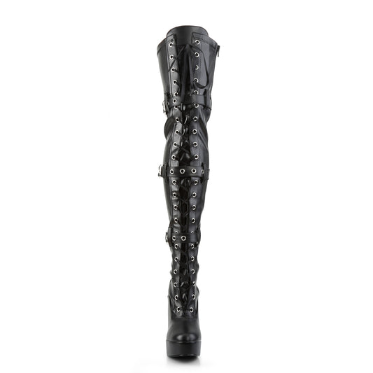 【PLEASER】ELECTRA-3028 プラットフォームシューズ Blk Str Faux Leather【取寄】
