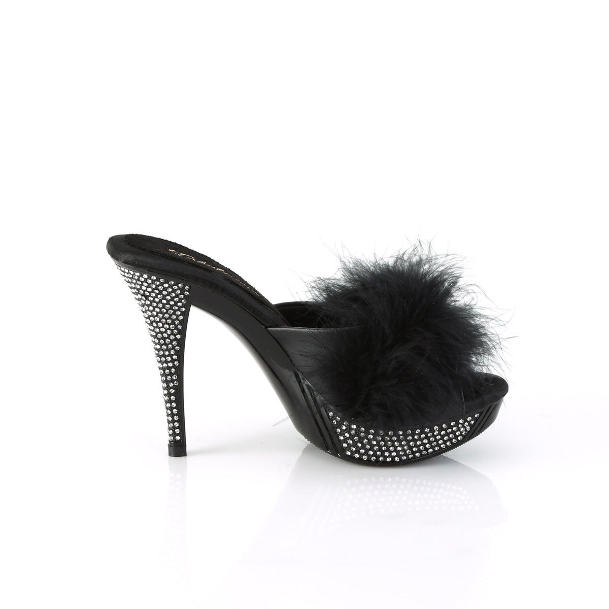 【FABULICIOUS】ELEGANT-401F プラットフォームシューズ Blk Marabou-Faux Leather/Blk【取寄】