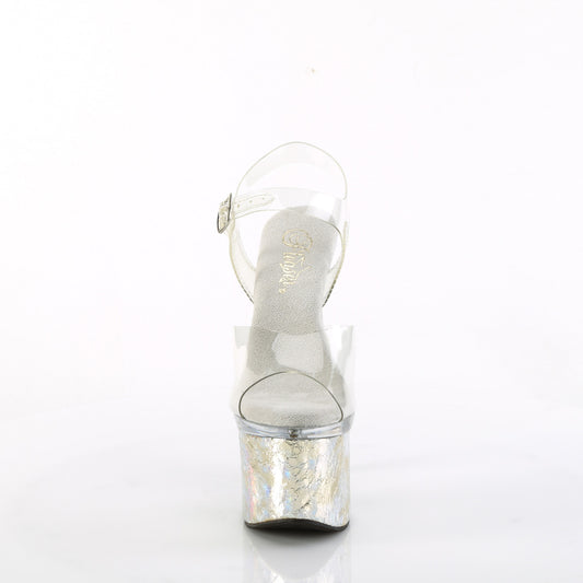 【PLEASER】ESTEEM-708CK シューズ Clr/Clr-Slv Holo Crackle【取寄】