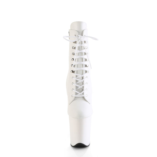 【PLEASER】FLAMINGO-1020 プラットフォームシューズ Wht Faux Leather/Wht Matte【取寄】