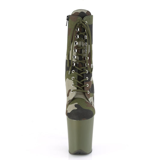 【PLEASER】FLAMINGO-1020CAMO プラットフォームシューズ Green Camo Fabric/Dark Olive Matte【取寄】