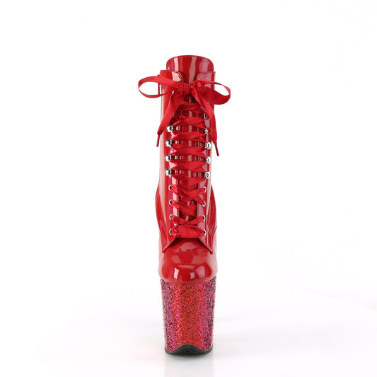 【PLEASER】FLAMINGO-1020HG プラットフォームシューズ Red Holo Pat/Rainbow Glitter【取寄】