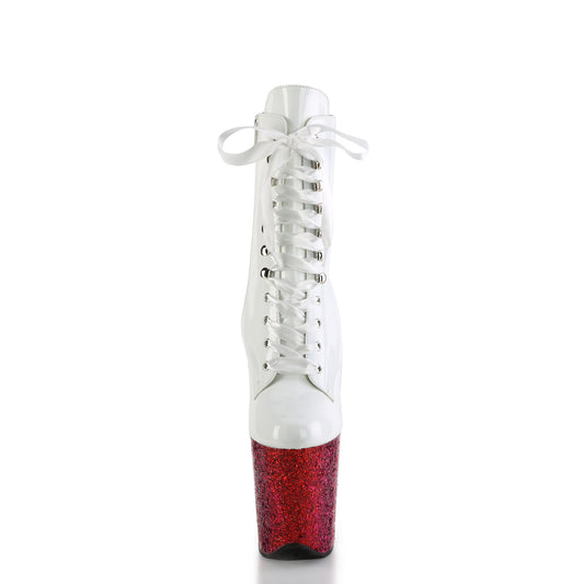 【PLEASER】FLAMINGO-1020HG プラットフォームシューズ Wht Holo Pat/Rainbow Glitter【取寄】