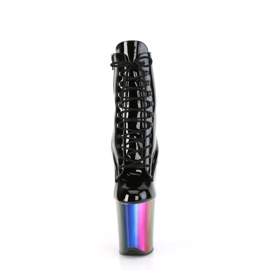 【PLEASER】FLAMINGO-1020RC プラットフォームシューズ Blk Pat/Rainbow Chrome【取寄】