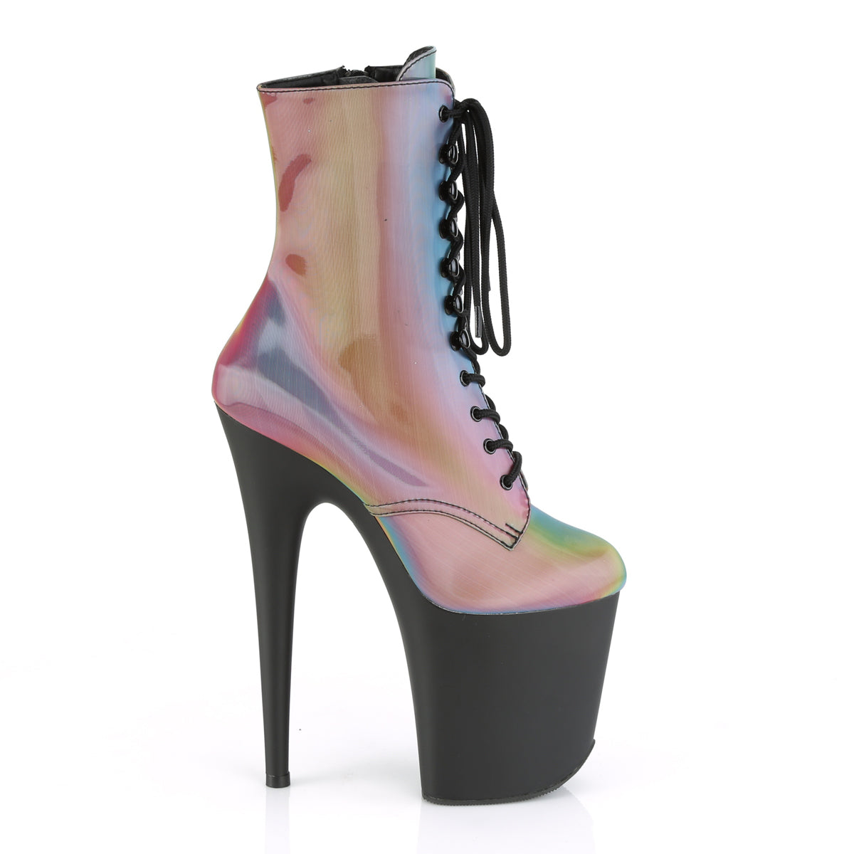 【PLEASER】FLAMINGO-1020REFL プラットフォームシューズ Rainbow Reflective/Blk Matte【取寄】
