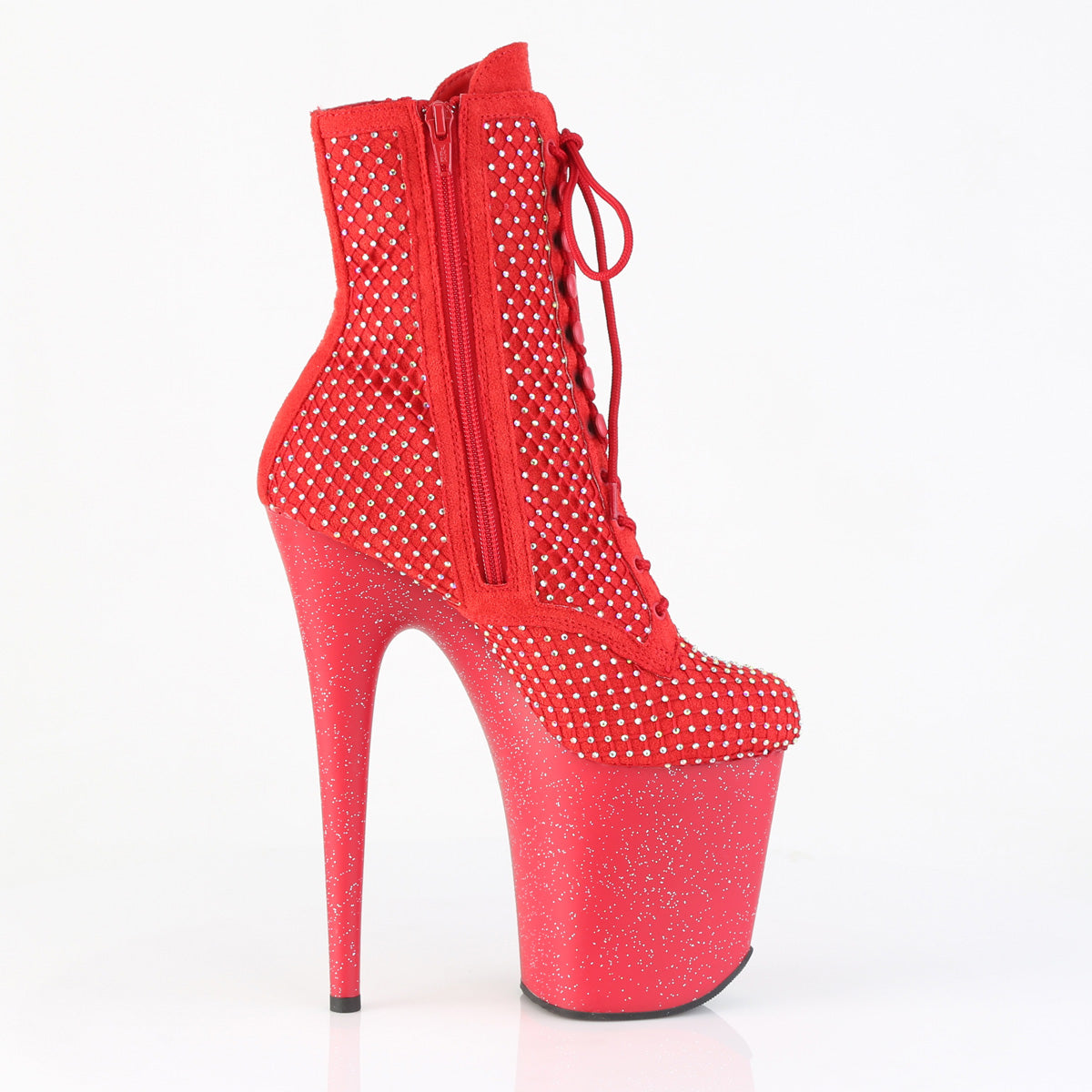 【PLEASER】FLAMINGO-1020RM シューズ Red Faux Suede-RS Mesh/Red Matte【取寄】