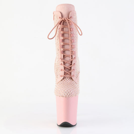 【PLEASER】FLAMINGO-1020RM プラットフォームシューズ Salmon Pink Faux Suede-RS Mesh/B. Pink Matte【取寄】