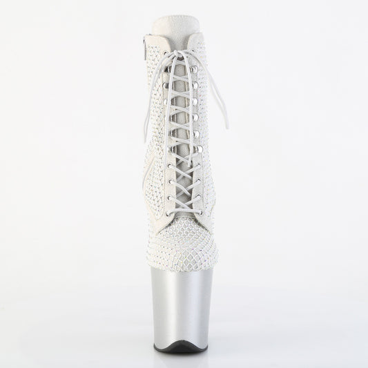 【PLEASER】FLAMINGO-1020RM プラットフォームシューズ Silver Faux Sude-RS Mesh/Slv Matte【取寄】