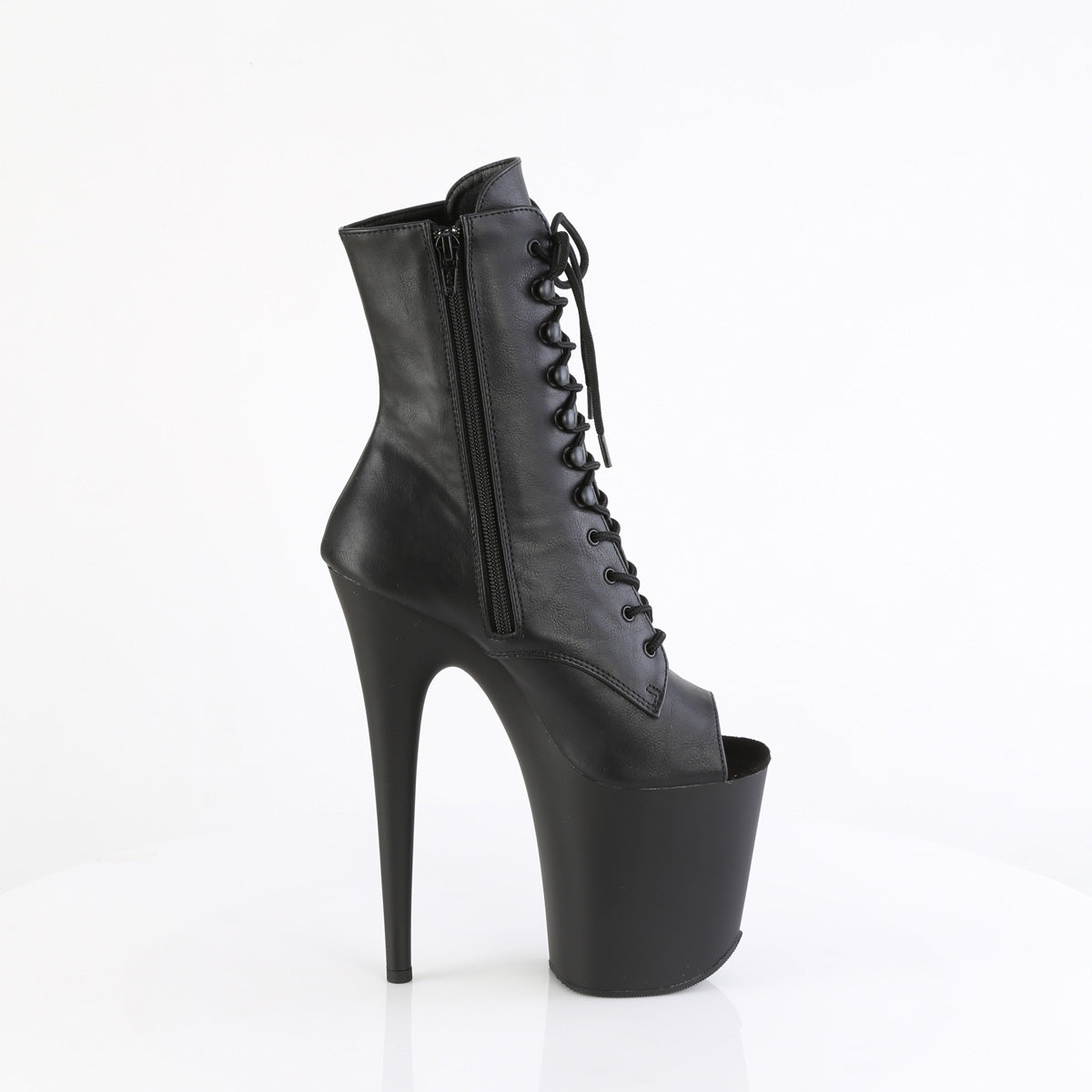 【PLEASER】FLAMINGO-1021 プラットフォームシューズ Blk Faux Leather/Blk Matte【取寄】