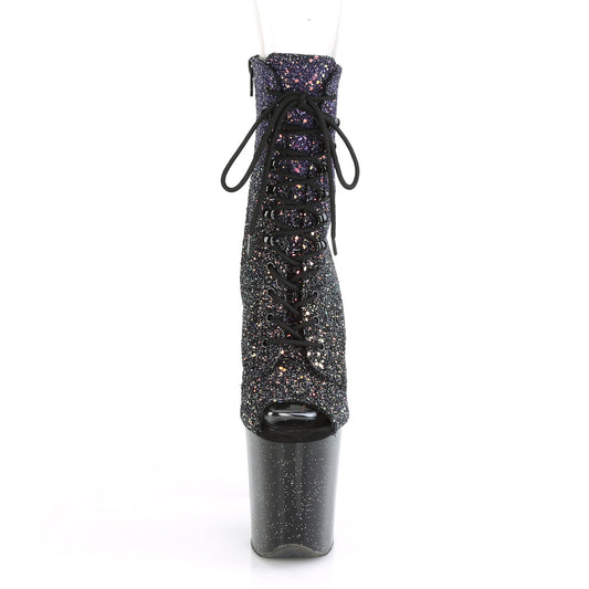 【PLEASER】FLAMINGO-1021OMBG プラットフォームシューズ Purple Multi Glitter/Blk【取寄】