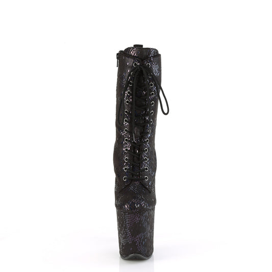 【PLEASER】FLAMINGO-1040SPF プラットフォームシューズ Blk Oil Slick Metallic Snake Print Fabric/M【取寄】