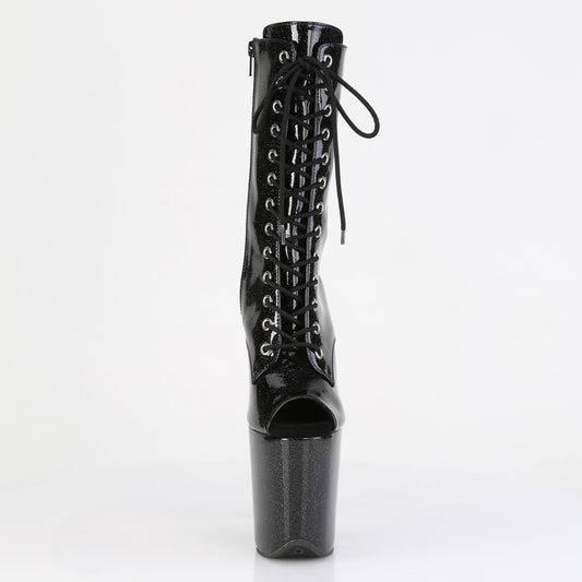 【PLEASER】FLAMINGO-1041GP プラットフォームシューズ Blk Glitter Pat/M【取寄】