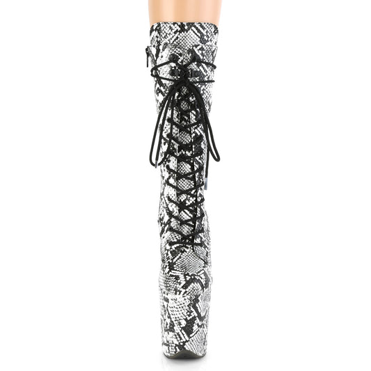 【PLEASER】FLAMINGO-1050SP プラットフォームシューズ Blk-Wht Snake Print/Blk-Wht Snake Print【取寄】