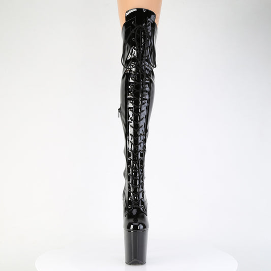 【PLEASER】FLAMINGO-3014 プラットフォームシューズ Blk Str. Pat/Blk【取寄】