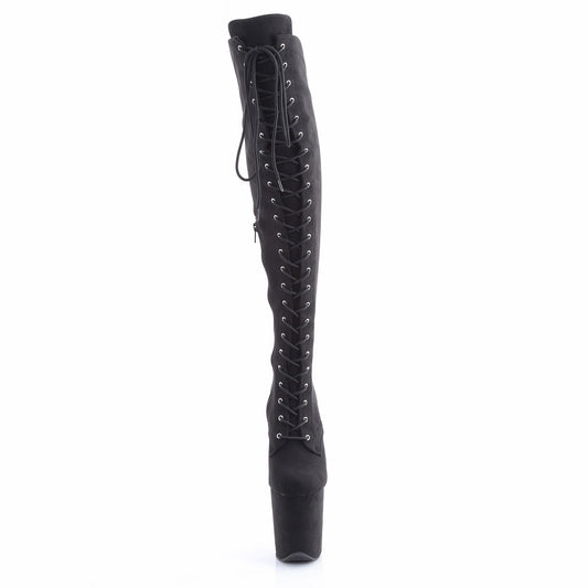 【PLEASER】FLAMINGO-3014FS プラットフォームシューズ Blk Faux Suede/Blk Faux Suede【取寄】