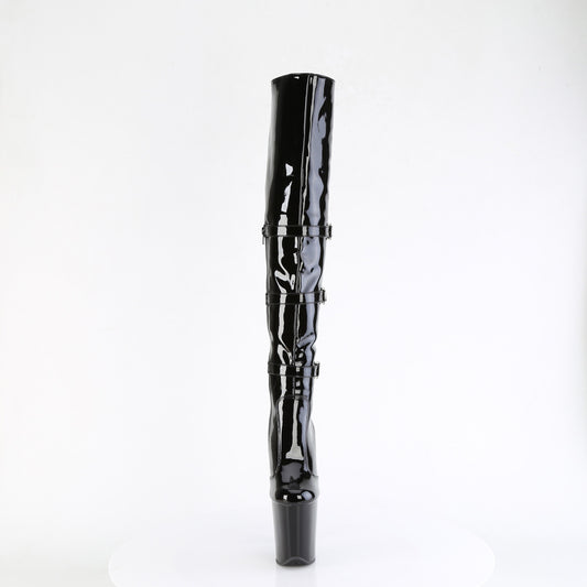 【PLEASER】FLAMINGO-3018 プラットフォームシューズ Blk Str. Pat/Blk【取寄】