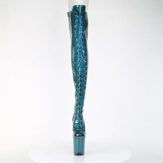 【PLEASER】FLAMINGO-3021GP プラットフォームシューズ Teal Glitter Pat/M【取寄】