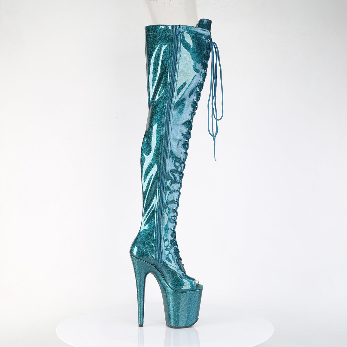 【PLEASER】FLAMINGO-3021GP プラットフォームシューズ Teal Glitter Pat/M【取寄】