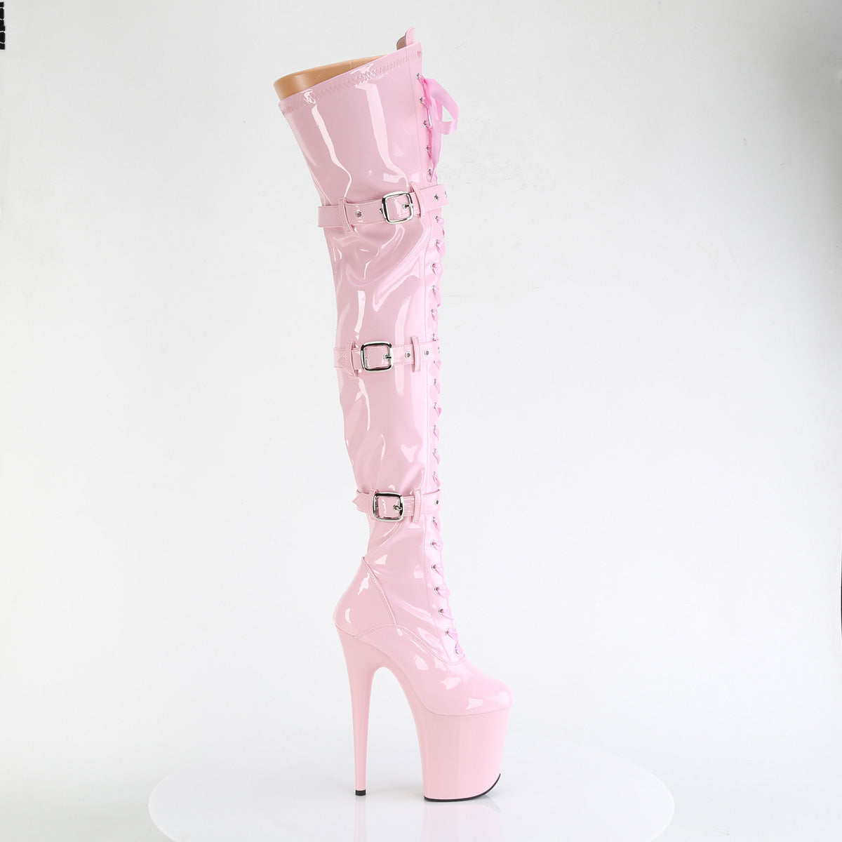 【PLEASER】FLAMINGO-3028 プラットフォームシューズ B. Pink Str. Pat/B. Pink【取寄】