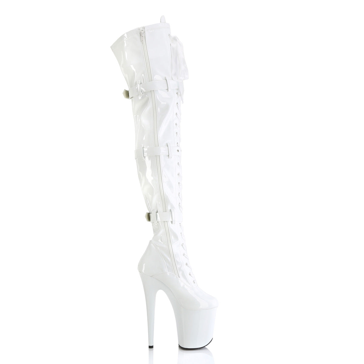 【PLEASER】FLAMINGO-3028 プラットフォームシューズ Wht Str. Pat/Wht【取寄】