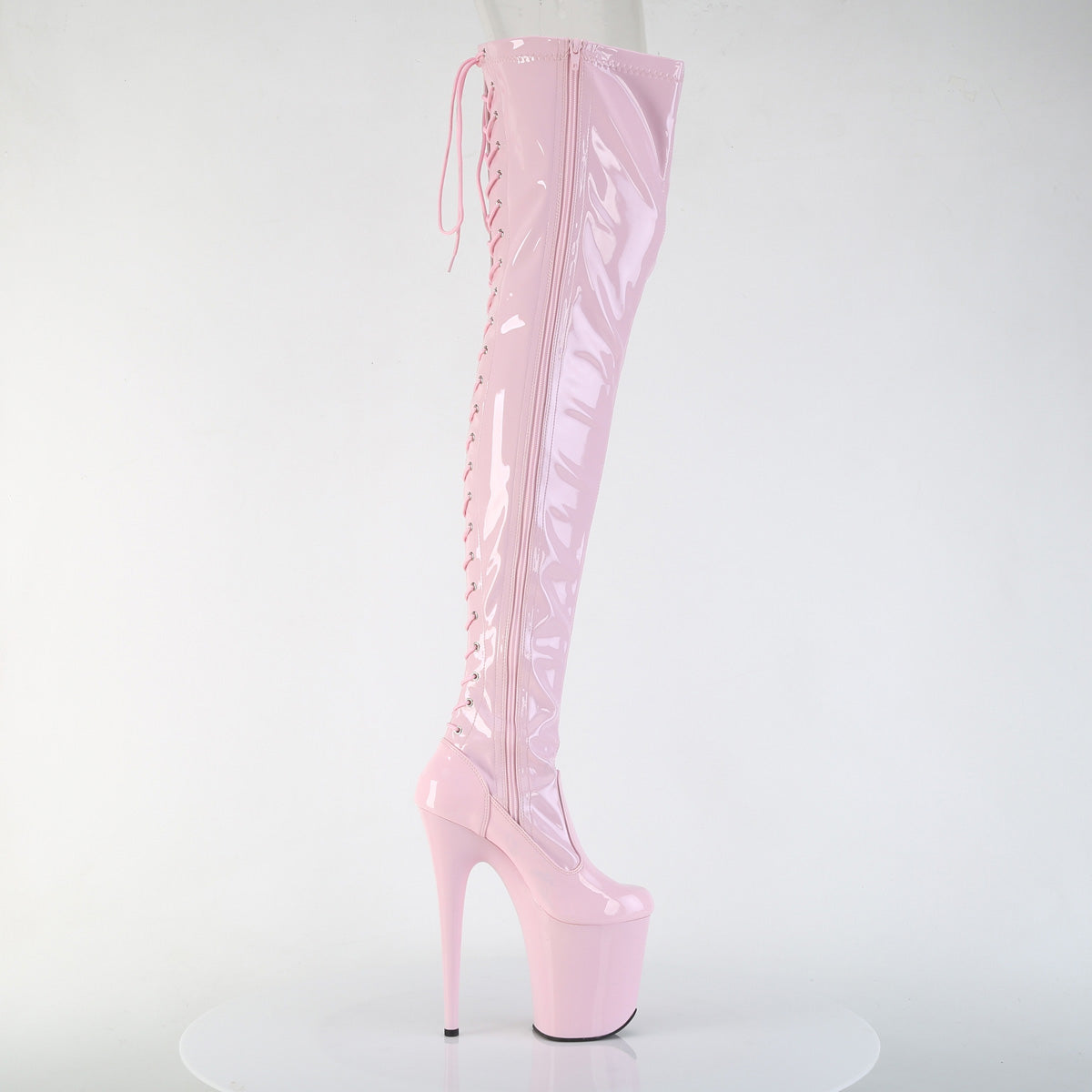 【PLEASER】FLAMINGO-3850 プラットフォームシューズ B. Pink Str. Pat/B. Pink【取寄】