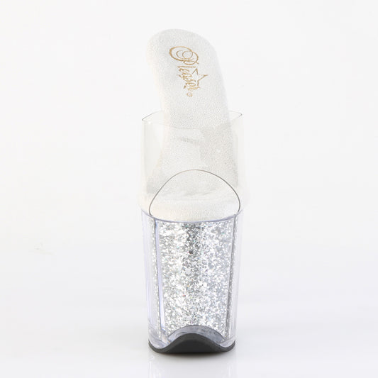 【PLEASER】FLAMINGO-801G プラットフォームシューズ Clr/Slv Multi Glitter【取寄】